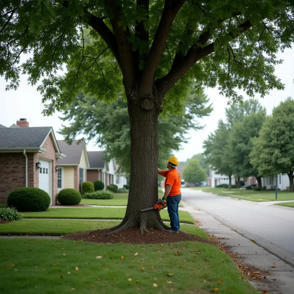 Mature silver maple in the front yard of a home in Rockwood, Michigan