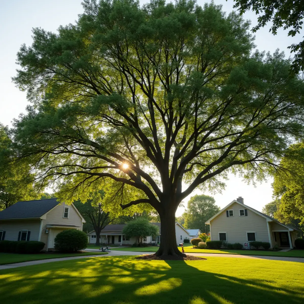 Mature Michigan shade tree with a properly thinned canopy letting light through