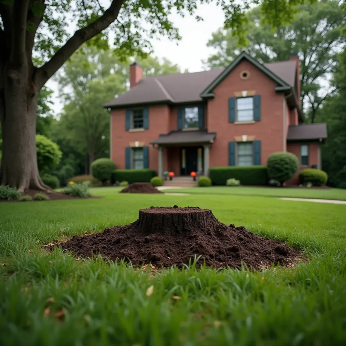 Completed tree removal and clean yard at a Michigan home
