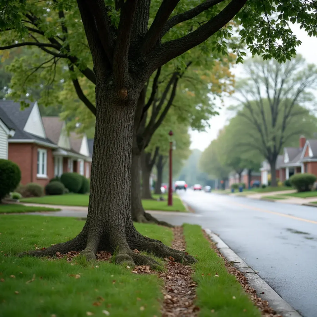 Mature silver maple in the front yard of a home in Warren, Michigan